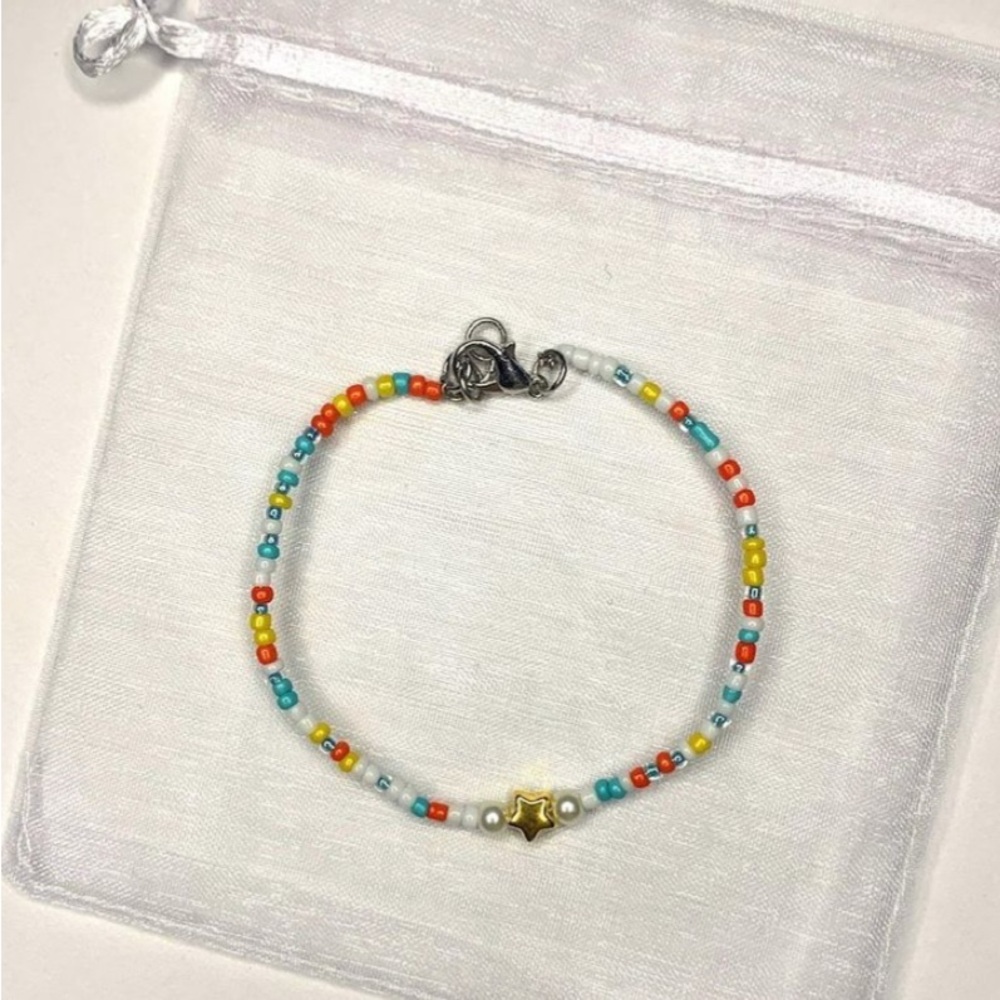 Colorful Beaded Bracelet with Star Charm